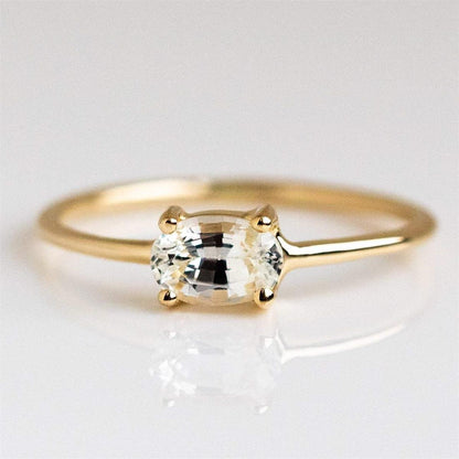 European And American Color Rhinestone Zircon Ring Brass Gold Plated