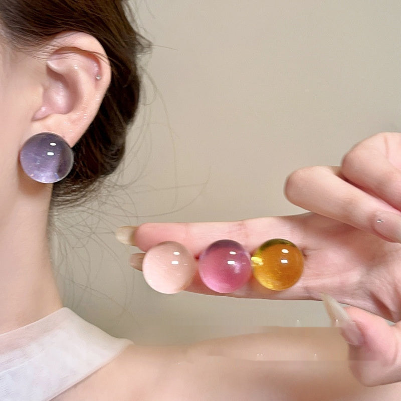 Colorful Bubble Stud Earrings Female Earrings