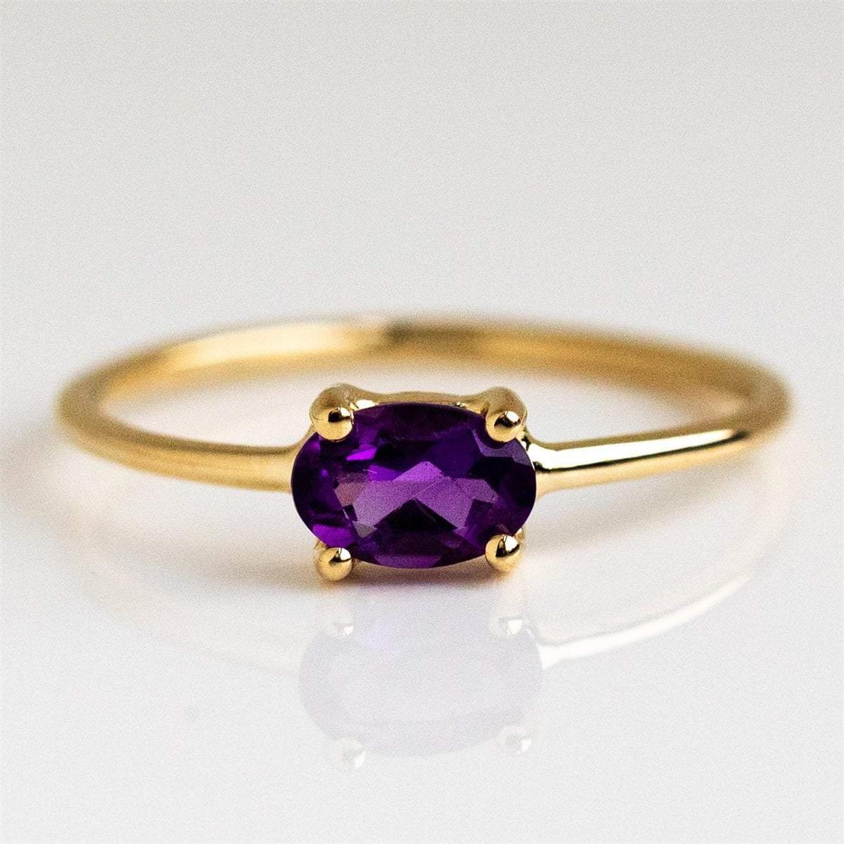 European And American Color Rhinestone Zircon Ring Brass Gold Plated