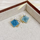 Geometric Drop Oil Contrast Color Haze Blue Ear Studs