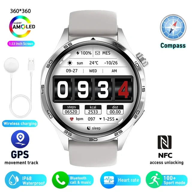 Montre Connectée HUAWEI GT5 Pro GPS NFC - Écran AMOLED 360x360, Appels Bluetooth, Suivi Cardiaque, Étanche IP67 - Smartwatch Homme 2024