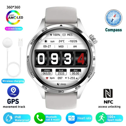 Montre Connectée HUAWEI GT5 Pro GPS NFC - Écran AMOLED 360x360, Appels Bluetooth, Suivi Cardiaque, Étanche IP67 - Smartwatch Homme 2024