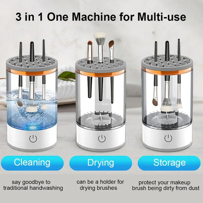 3-in-1 USB Electric Makeup Brush Cleaner | Portable, Fast Drying, and Multifunctional