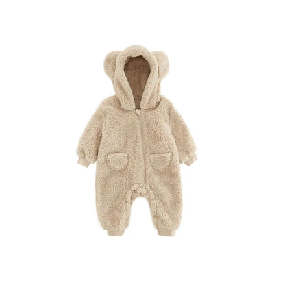 0-2Y Warm Fleece Baby Rompers – Adorable Animal Design for Boys & Girls