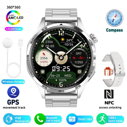 Montre Connectée HUAWEI GT5 Pro GPS NFC - Écran AMOLED 360x360, Appels Bluetooth, Suivi Cardiaque, Étanche IP67 - Smartwatch Homme 2024