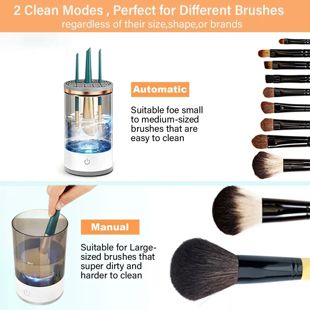 3-in-1 USB Electric Makeup Brush Cleaner | Portable, Fast Drying, and Multifunctional
