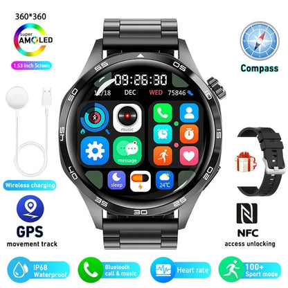 Montre Connectée HUAWEI GT5 Pro GPS NFC - Écran AMOLED 360x360, Appels Bluetooth, Suivi Cardiaque, Étanche IP67 - Smartwatch Homme 2024