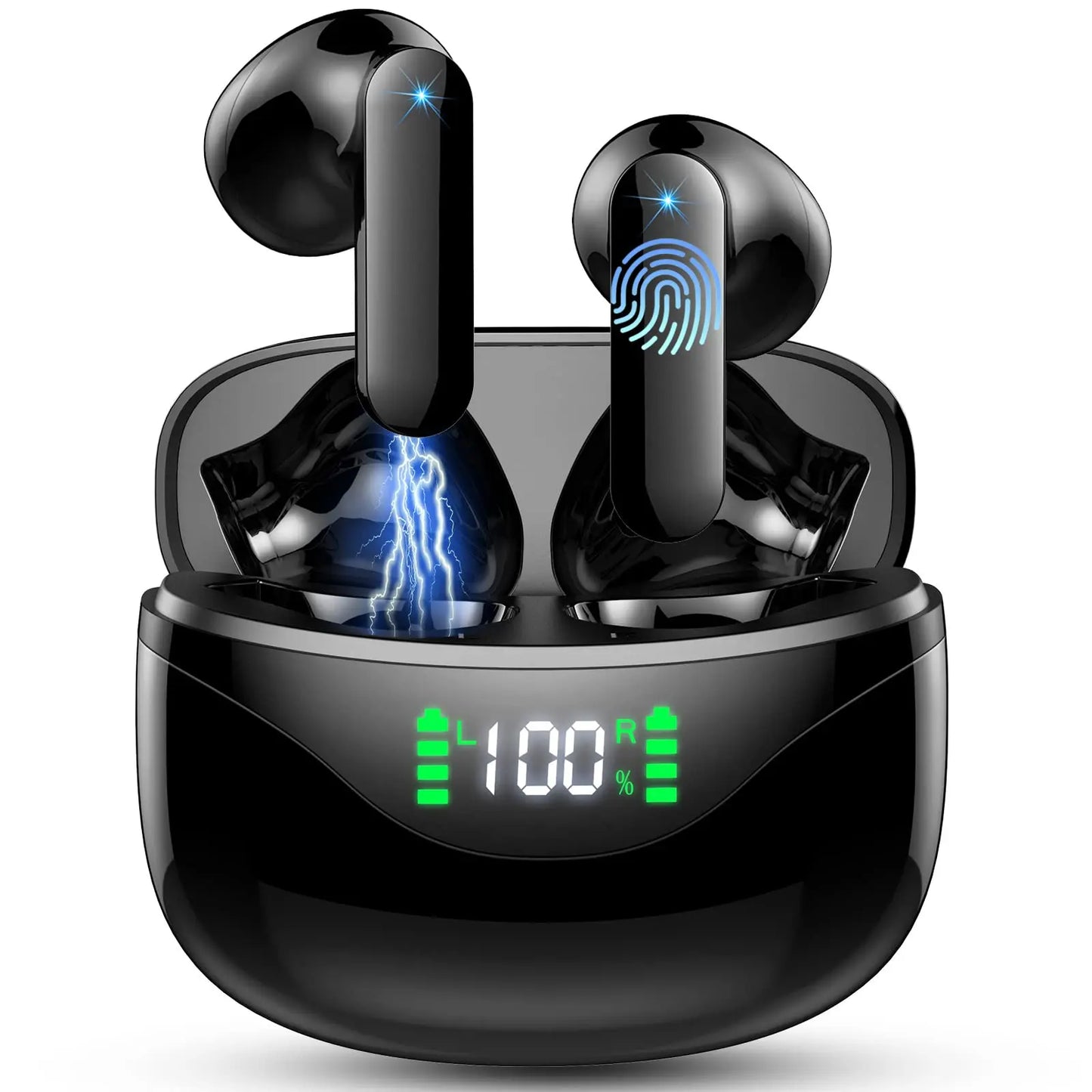 Écouteurs Sans Fil Bluetooth 5.3 avec Micro Intégré, 36H d'Autonomie, Écran LED – Performance et Confort au Rendez-vous